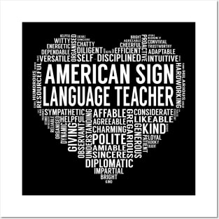 American Sign Language Teacher Heart Posters and Art